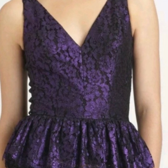 strapless open back dress ROBERT RODRIGUEZ Size 4 Purple Cotton / Polyester V-Neck Sheath Cockta   Sui Generis Designer Consignment